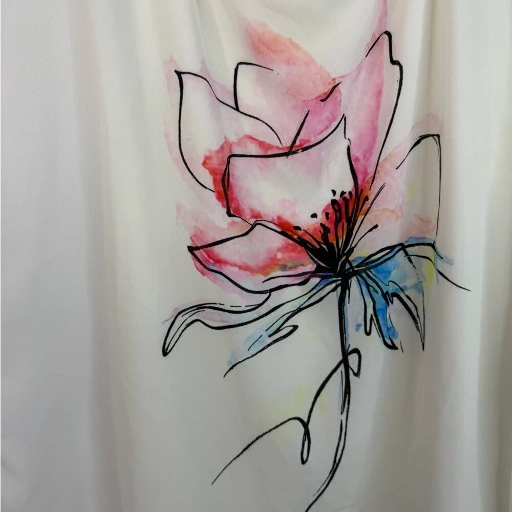 Laura top blouse flower design Elegant Floral Blouse with Artistic Design